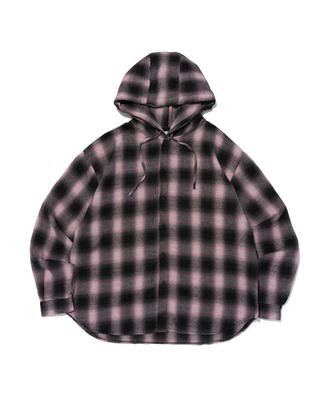 CARGOBROS FOR WOMAN Hooded Check Overshirt (Pink)