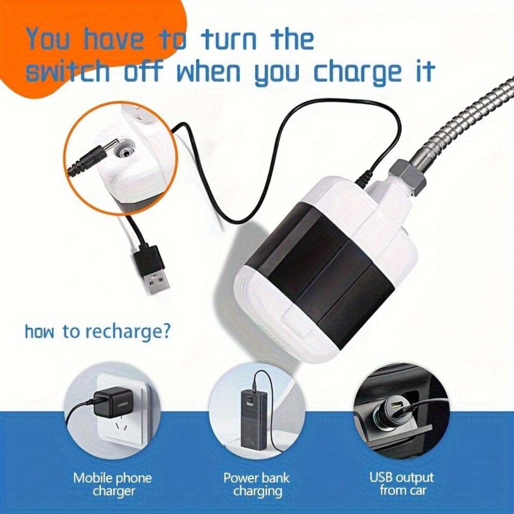 USB Rechargeable Camping Electric Shower Head ABS Handheld Shower Pump  Hiking