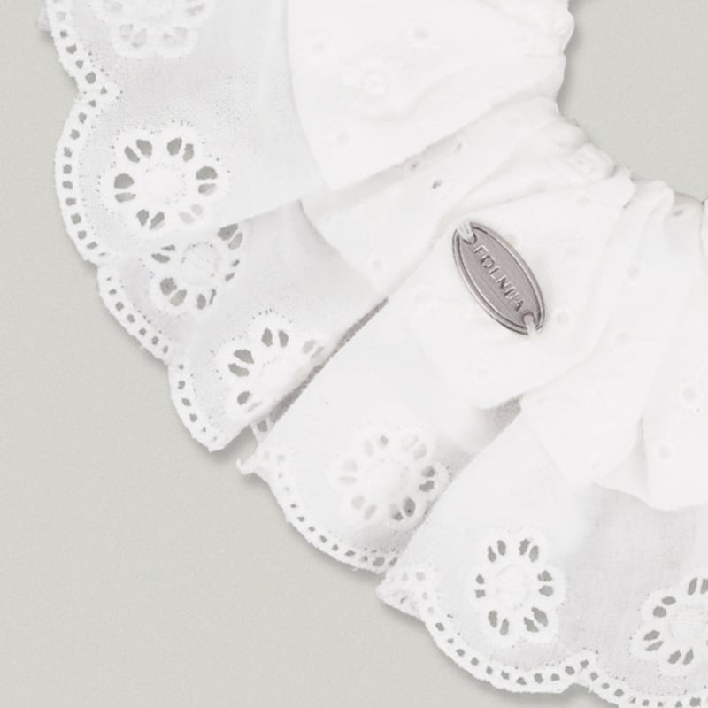 FOLNUA FLORAL LACE HAIR SCRUNCHIE [WHITE]