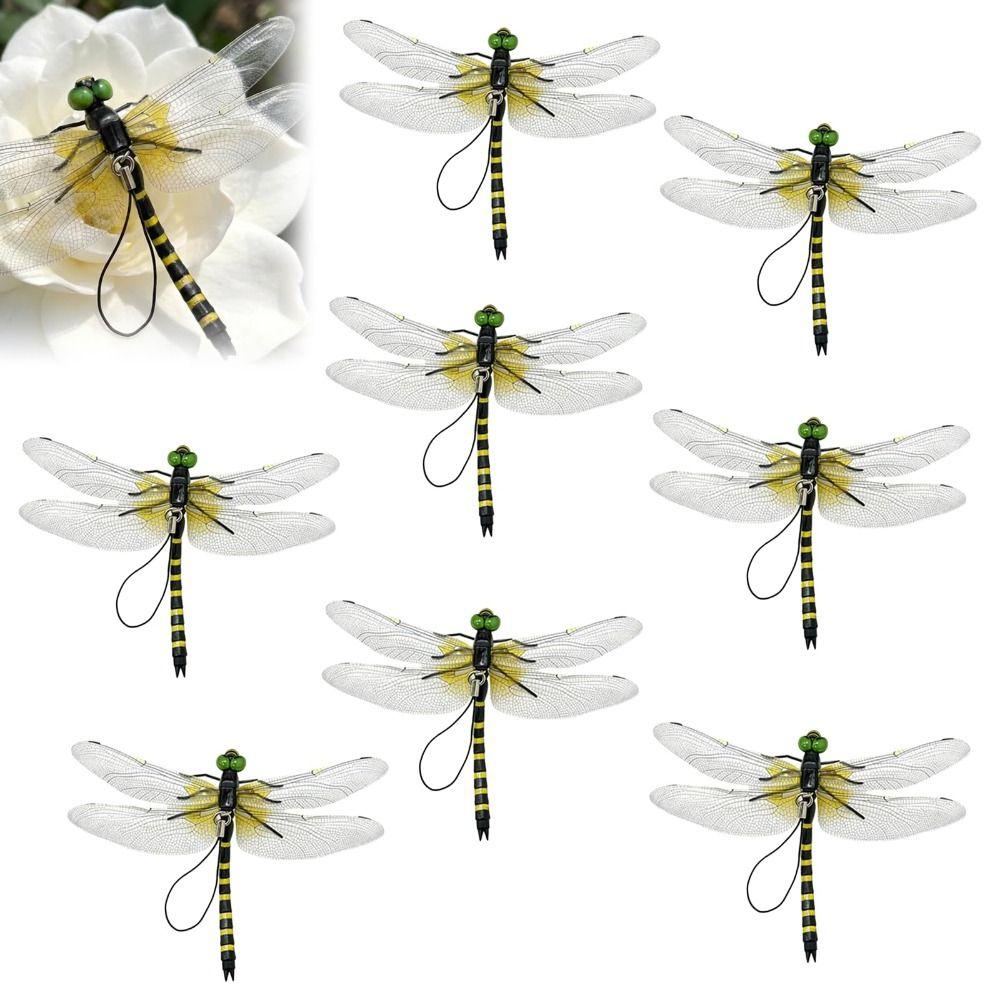 Scare Away Simulation Dragonfly Insect Model 3D Dragonfly Garden cor Outdoor Hanging Ornament