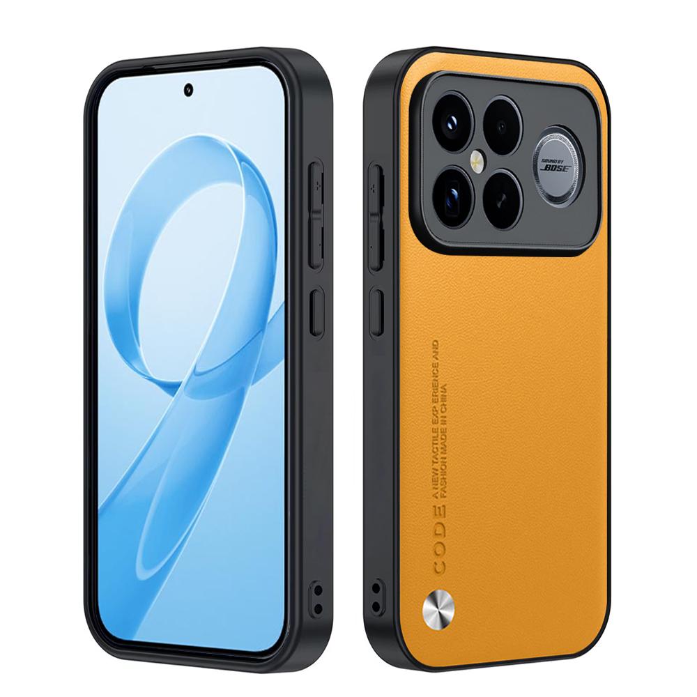 

Шкіряний чохол-книжка для Xiaomi Redmi K90 Pro Max Чохол Кришка Модний Текстура волокна PU-шкіра Захист Ударостійка Задня Кришка Redmi K90 жовтий