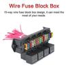 72V Car Fuse Box 15-way Wire Fuse Block Box Multi-circuit Control Box Car Wire Fuse Holder with 25-26s