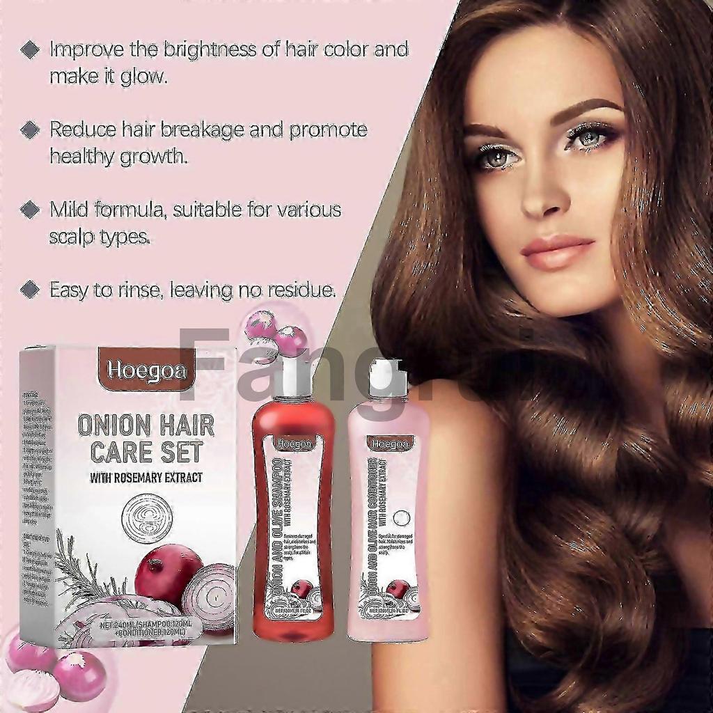 For Hoegoa Onion Rosemary Shampoo Set Nourishing Repairing Drying Fury Smooth Shining Hair Care Set