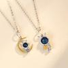 Original Aerospace Rabbit Couple Necklace Niche Personality Star Moon Rabbit Glazed Stone Pendant Girls Gift