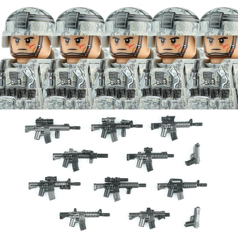 Commando Urbano Forze Speciali Figure Militari Blocchi da Costruzione SWAT Esercito USA Ucraina Soldati Assalto Fanteria Scudo Armi Giocattoli