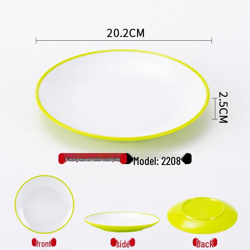 A5 Melamine Round Flat Serving Plates (5-Pack)