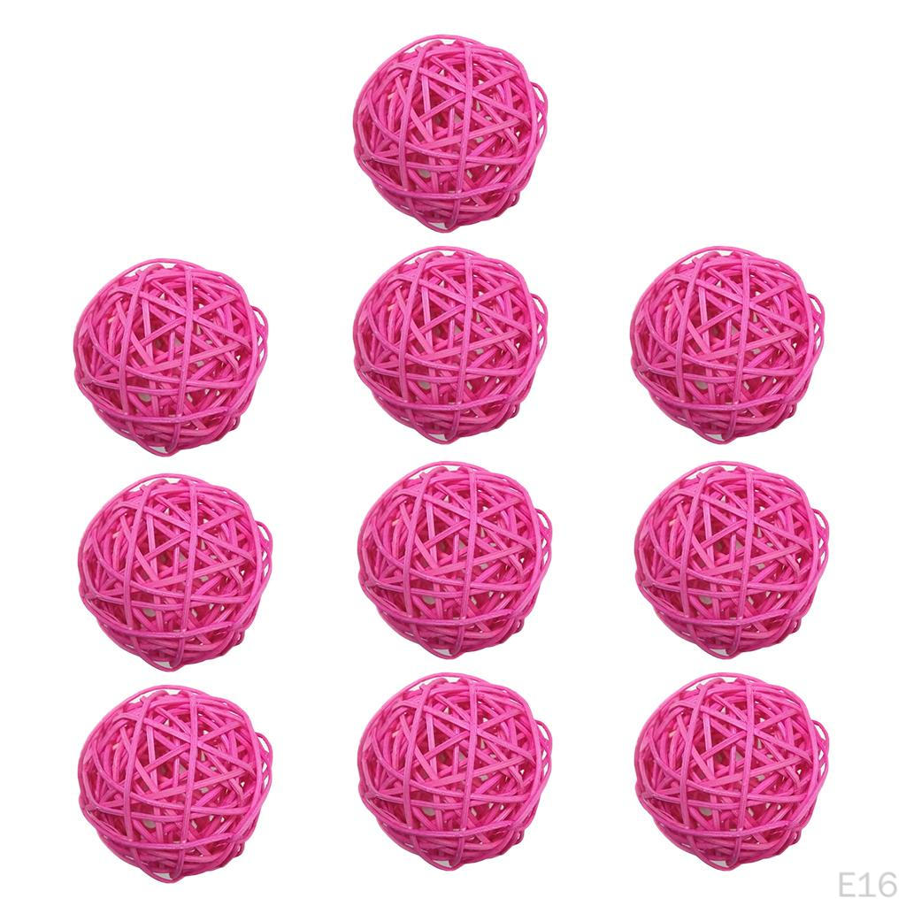 10 Pcs Wicker Rattan Balls Decorative DIY Craft Wedding Home Decorations