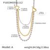 Qiong Yao Multi-layer Color Block Beaded Necklace, Long European Style, Bold Runway Stainless Steel Design.