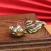 Goldfish big tail fish pure brass animal fish pendant, pendant, keychain, small gift for men and women, pure copper handicraft.