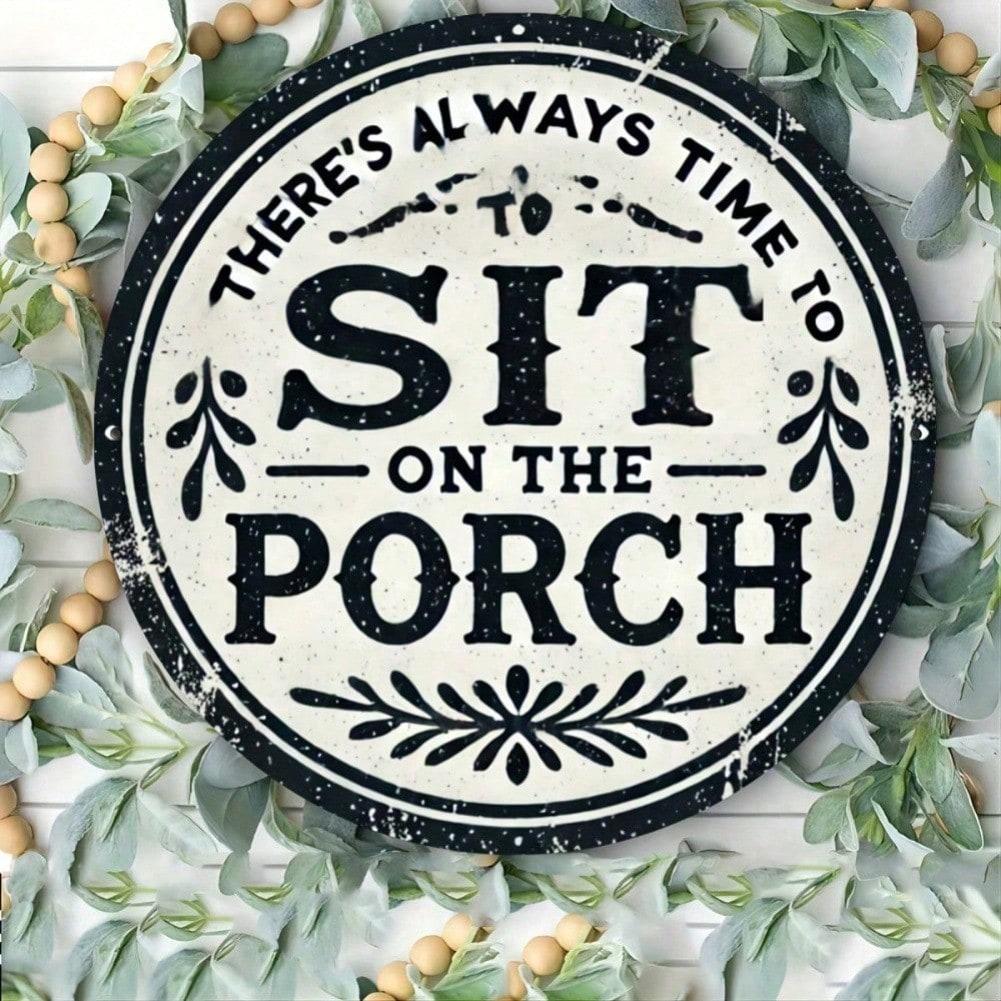 Retro Round Metal Sign for Shop Decor