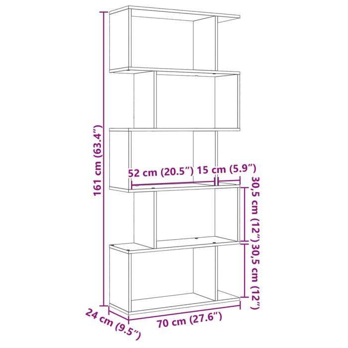 VidaXL 5-Tier Room Divider Shelf White 70x24x161 Cm, Shelf, Bookcase, Storage Shelf, 858093