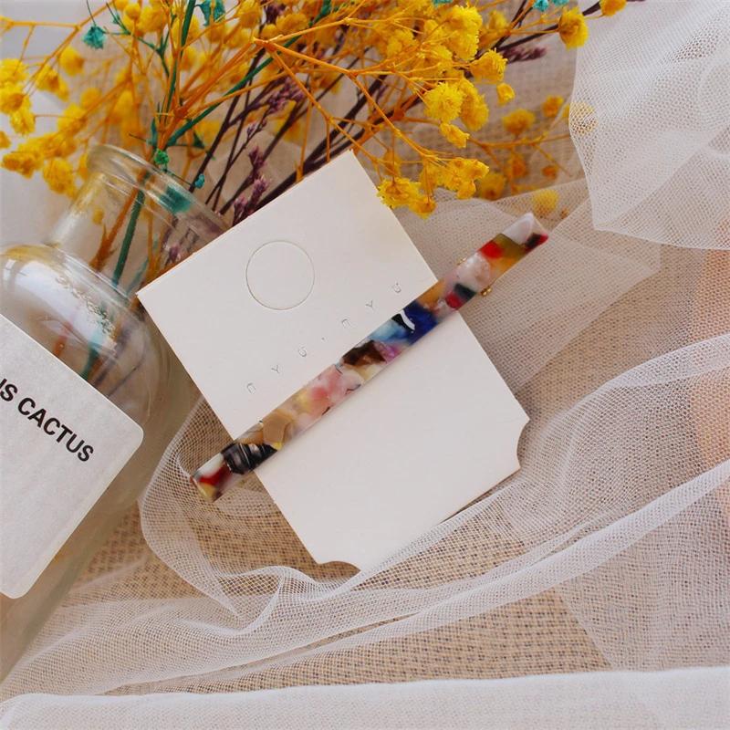 Süße Acetat Haarspangen Lange Haarspangen Bunt Schildpatt Geometrisch Seitliche Spangen Damen Haarschmuck