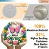 1pc Vintage Rustic Floral Wreath Metal Wall Art, 7.8x7.8 Inch Spring Butterfly & Foliage Aluminum Sign, 2D Flat Round Outdoor Home Decor