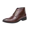 British Style Fashion High Top Shoes Men's Suit Short Boots Banquet Formal Boots Men's Genuine Leather Boots Free Delivery