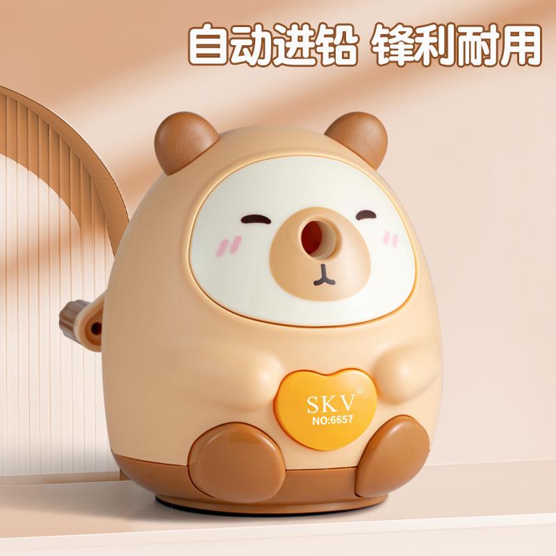 Cute Cartoon Animal Shaped Durable Manual Pencil Sharpener For Kids Students 1pcs