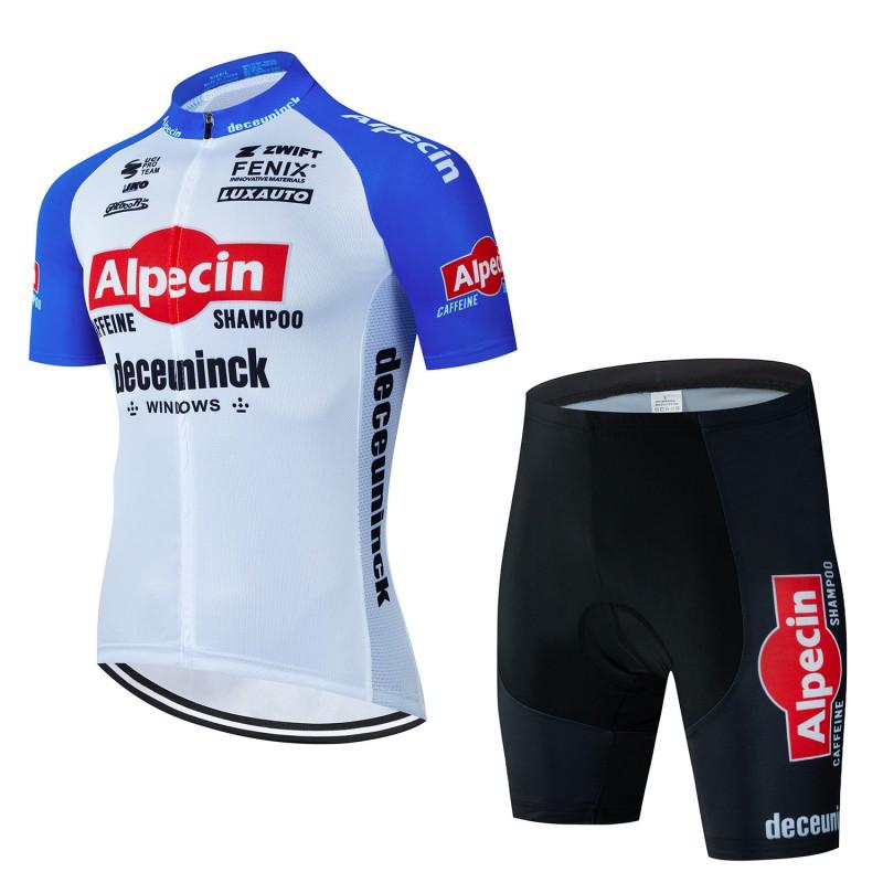 Mens Cycling Jersey Shorts Set Quick Step Style Mountain Road Bike Apparel Breathable Performance Wear
