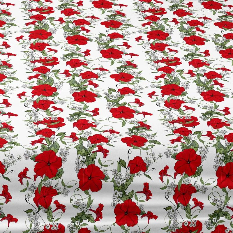 Simple 1 Modern Plant Flower Printed Matte Fitted Sheet, Bedroom Printed Bed Cover, Bedding Excluding Pillowcases