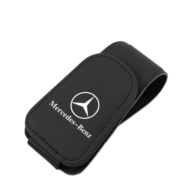 Car Glasses Sun Visor Box Auto Sunglasses Clip Card Accessories For Mercedes Benz B/C/E/S Class A Class C200L GLC GLK BV4
