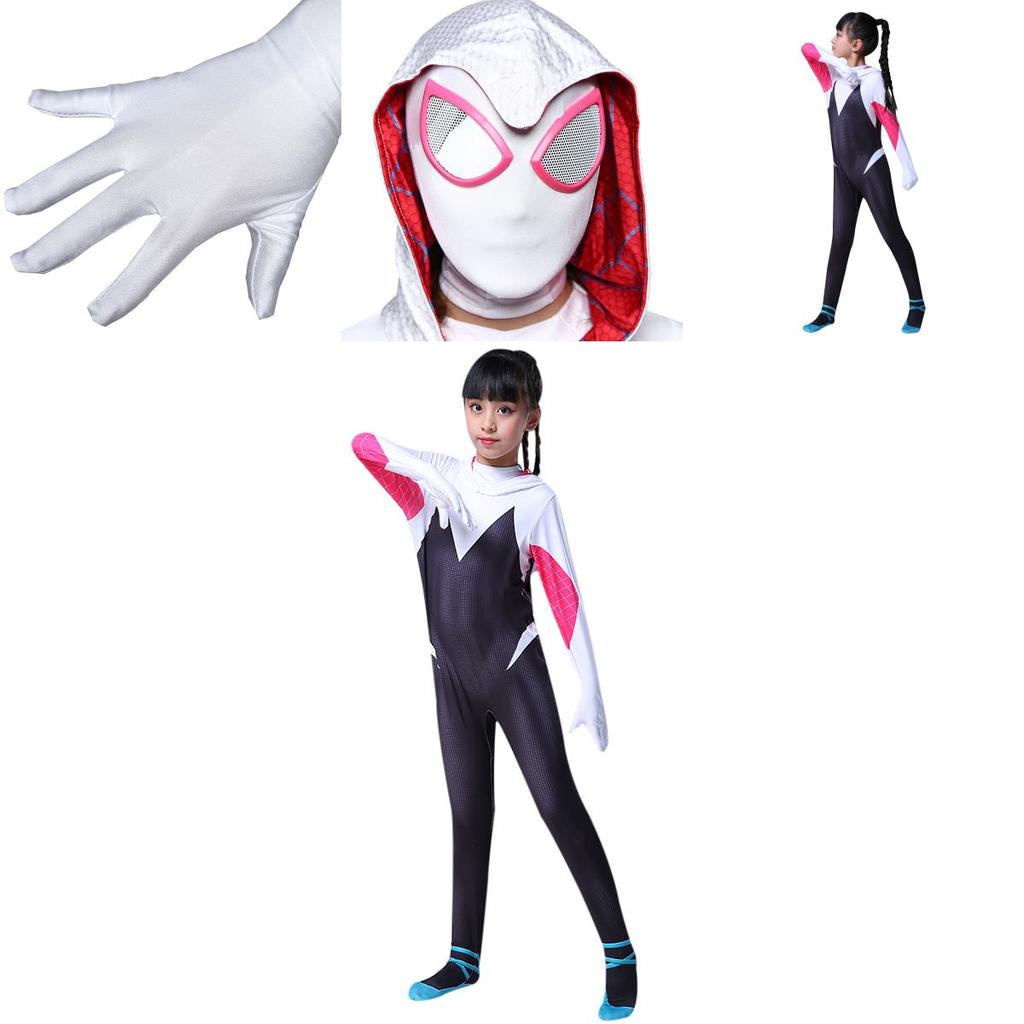Vibrant Spider-man Into The Spider-verse Gwen Stacy Kids Costume Jumpsuit For Playful Adventures