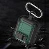 For AirPods 4 Bluetooth-compatible Earphone Cover Carbon Fiber Texture TPU+PC Anti-Drop Case with Buckle