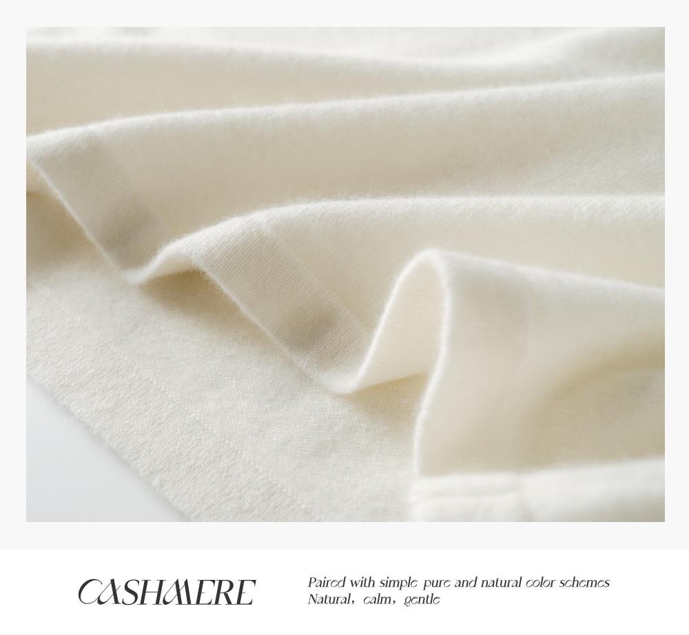 Fall & Winter Women's 100% Cashmere Half-Zip Hoodie - Loose Fit, Versatile Knit Outerwear.