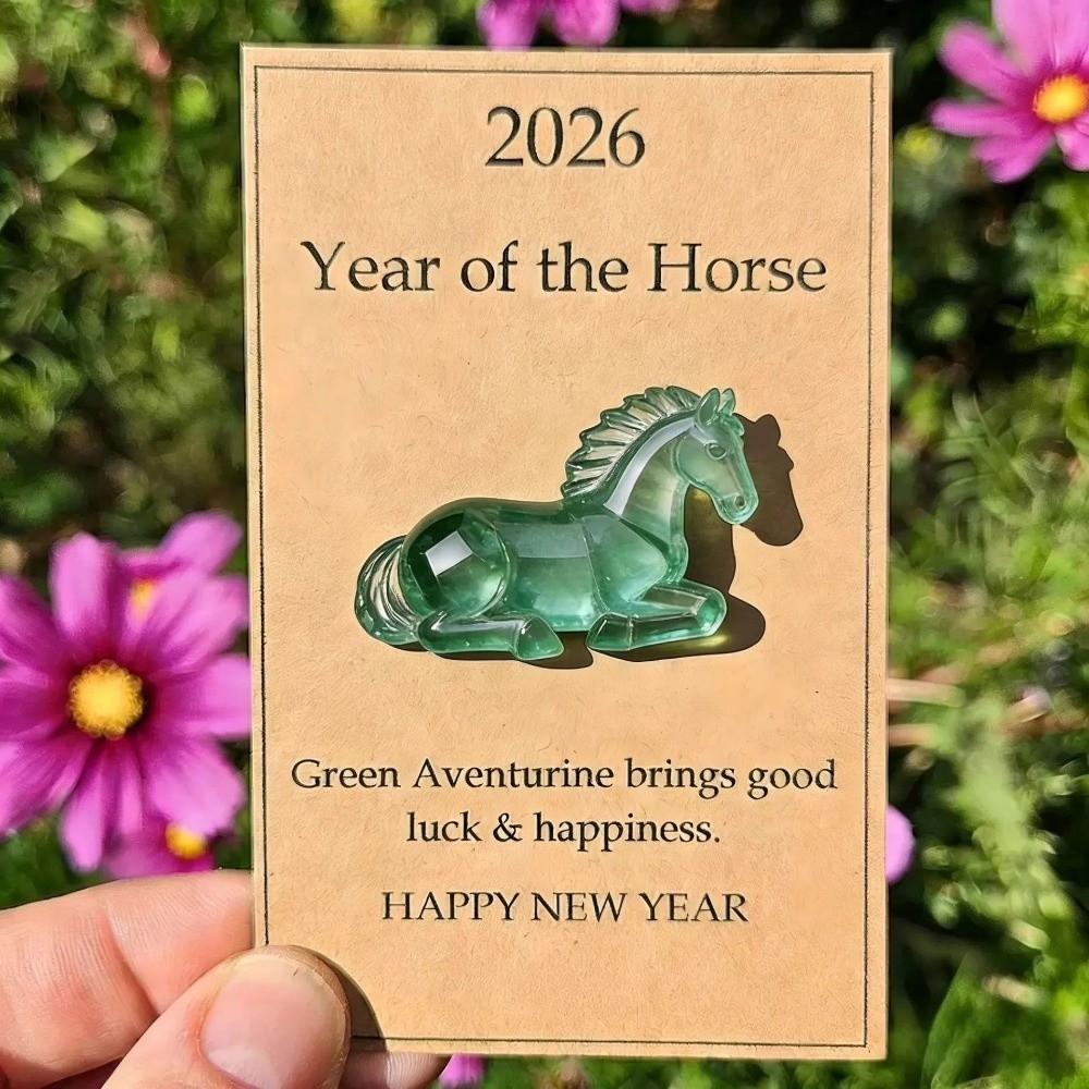 With Card Crystal Horse Figurine Mini Size Handcrafted Lucky Crystal Figurine Clear Crystal Turquoise Horse Figurine