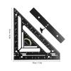 Rafter Square Tool Aluminum Alloy Triangular Ruler Protractor Carpenter Square with Jig Block for Wo