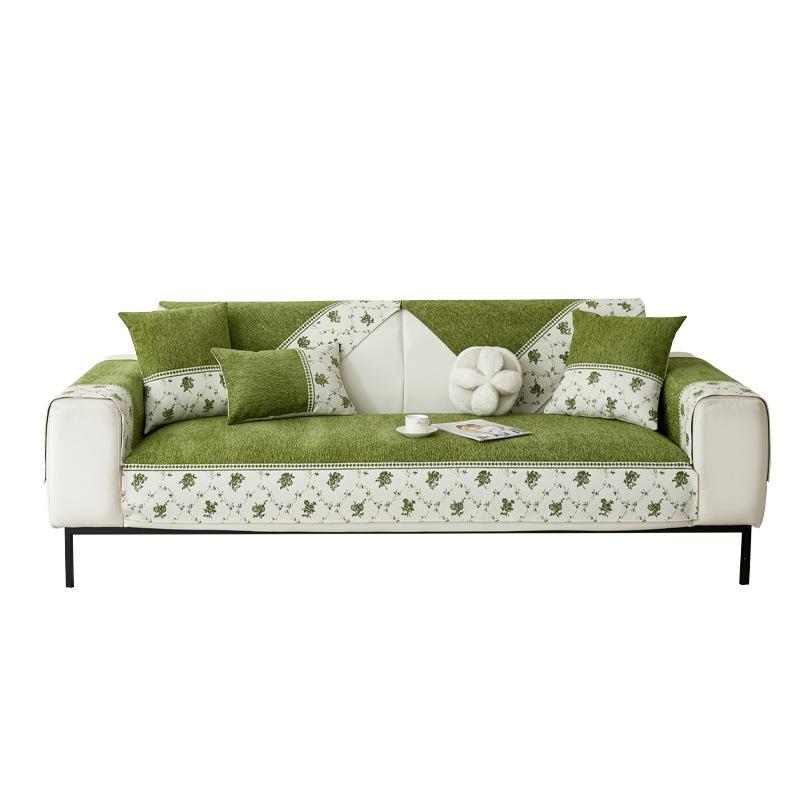 Mori Style Sofa Cushion, Universal Chenille Sofa Cushion for All Seasons, Fixed Non-slip Cover 2025 New Cover