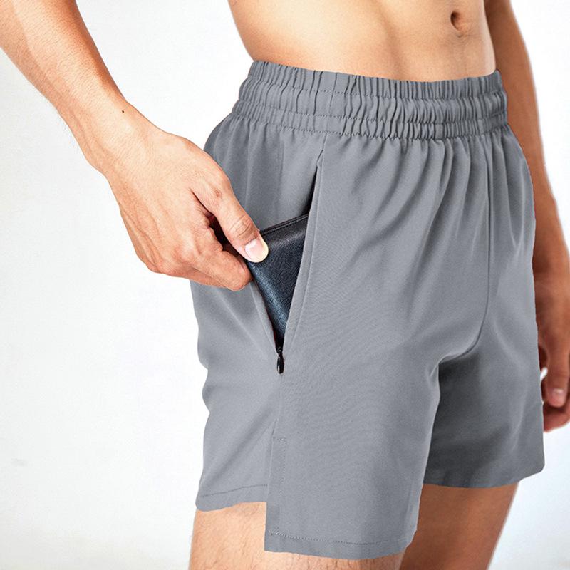 Men's Quick-Dry Sports Shorts with Invisible Zipper Pockets for Track and Field
