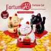 Fortune Cat Solar Waving Ornament - Creative Car and Home Decor for Wealth and Prosperity