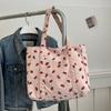 Forest Fresh Corduroy Handbag Strawberries Sweet Versatile Shoulder Bag Large Capacity Commuter Women'S Tote Bag