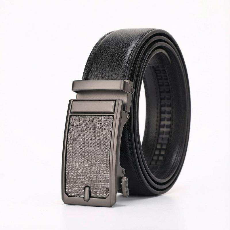 Men'S Automatic Buckle Cowhide Belt Men'S High-End Business And Leisure High-End Sense Versatile Belt Youth Belt