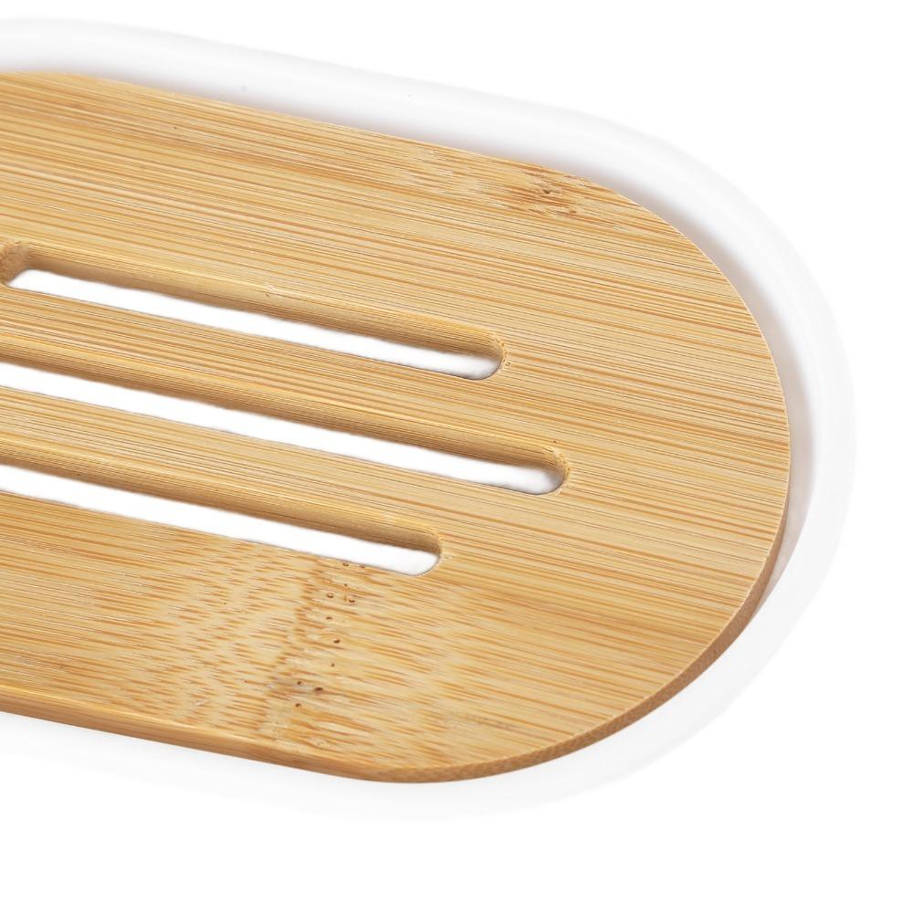 

Plastic Bamboo Toothbrush Cup Set Bathroom Organizer Set Washroom Bathroom Counter білий