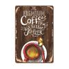 Vintage Fresh Coffee Plaque Metal Tin Sign Retro Drink Coffee Poster Wall Stickers for Cafe Shop Restaurant Home Room Decor