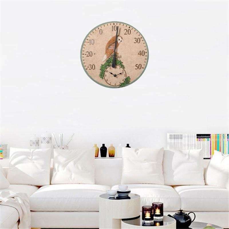 Wetterfeste Wanduhren Hängende digitale Wetterthermometer für Garten Küche Außen Innen Uhr und Thermometer