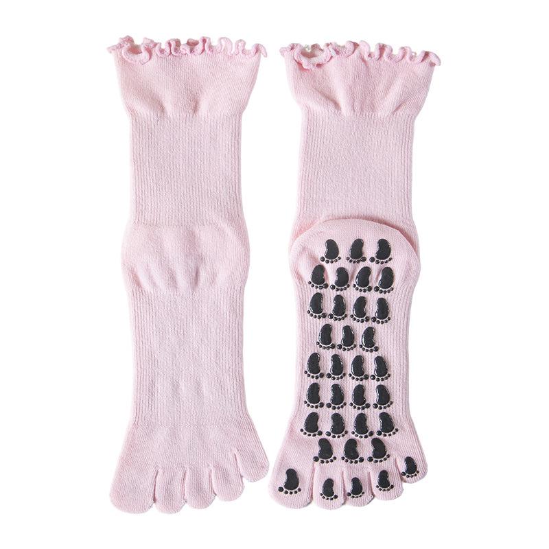 Non-slip Five-finger Yoga Socks - Spring/Summer Ballet Style for Pilates, Casual Japanese Sweet Design, Versatile Split-toe Sports Socks
