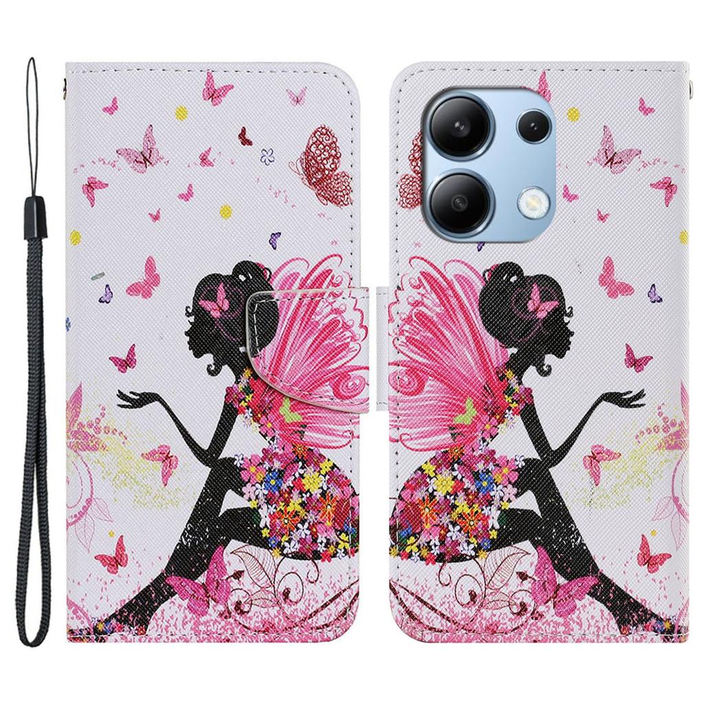 Für Xiaomi Redmi Note 13 4G Hülle PU Leder Ständer Brieftasche Handyhülle Musterdruck