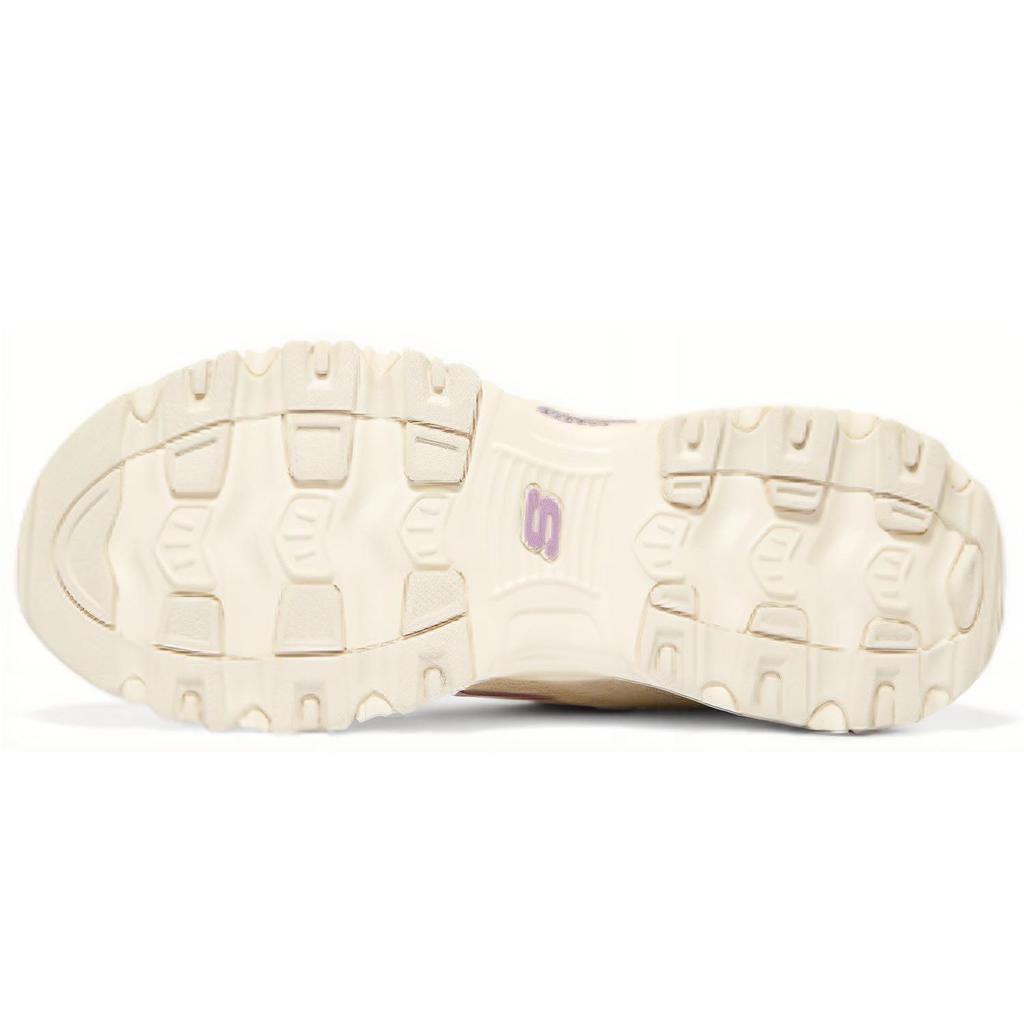 Skechers DLites Casual Comfort Low Top Dad Shoes Women Sneakers Off-White Purple 896108-NTPR