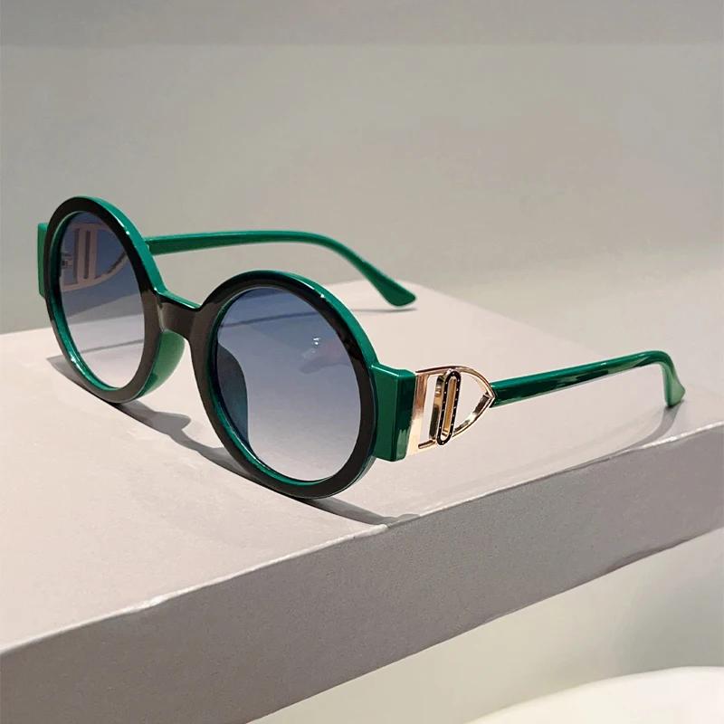 Oversized Round Sunglasses Women Cute Stylish Gradient Outdoor Casual Shades Ins Trendy Luxury Brand Design Sun Glasses