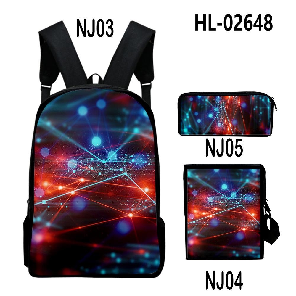 Stile Classico Novità Tecnologia Stampa 3D 3pz/Set pupilla Zaini Scolastici Zaino Daypack per Laptop Borsa a spalla inclinata Astuccio