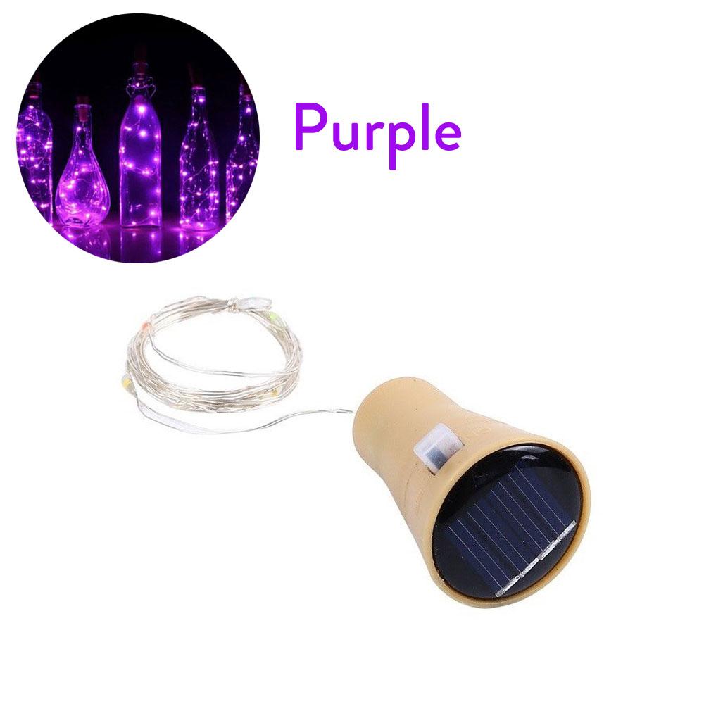 Solar Wine Bottle Led String Fairy Light Lamp Garland Wedding Holiday Christmas Cork 1m 1.5m 2m Wire Lights Party Decoration
