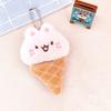 Keychain Pendant Soft Fluffy Ice Cream Shape Charm Key Chain Multi-Functional Key Holder Girl Stress Relief Gift