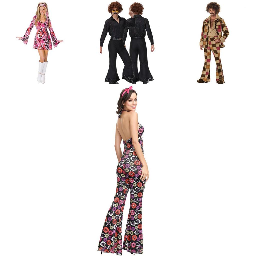 70s Retro Disco Cosplay Costume Set For Men And Women Perfect For Halloween And Themed Parties
