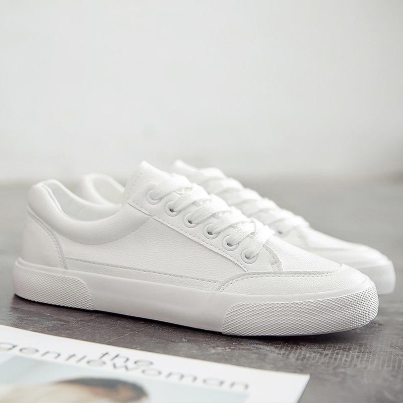 New trendy and versatile casual men's shoes, low-top sports sneakers, canvas white trendy shoes