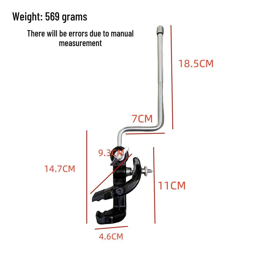 Rack Tom, Snare Drum, Cowbell, Alligator Clip Mount: Multi-Accessory Clamp for Drum Hoops and Rims