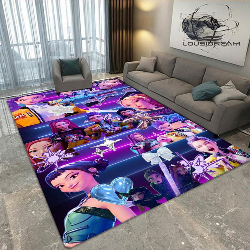 3D KPop Demon Hunters Print Carpet Non-slip Carpet Outdoor Carpets Area Rug Home Bedroom Decor Rug for Bedroom Birthday Gift