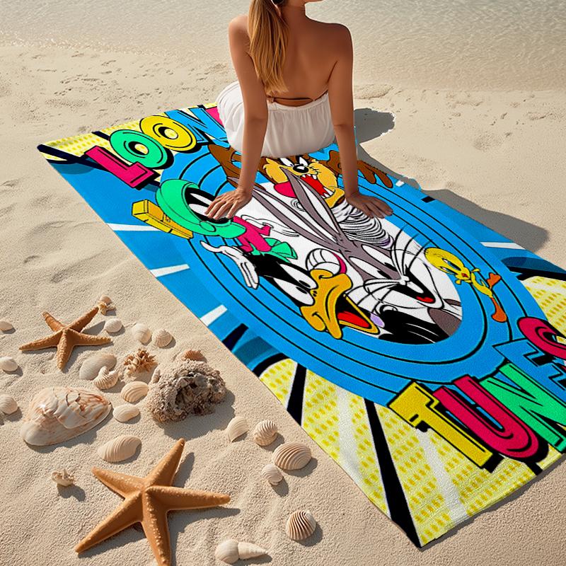 Ultra-Soft Beach Towel with Looney Tunes Theme,Ideal for Pool - Camping, Diving - Perfect Travel Essential, Vibrant Beach Towel.