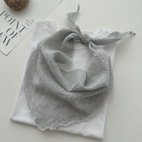 Aesthetic Thin Headscarf Neckerchief Versatile High-End Triangle Scarf for Women Artistic Fashion Outwear Bandana for Girls