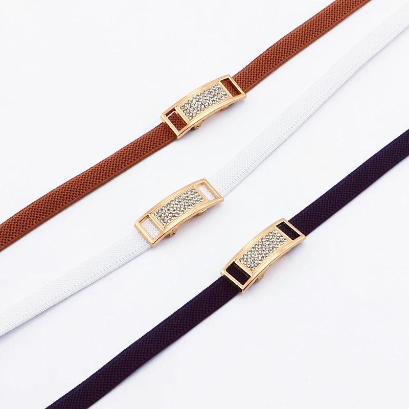 1 Pair Diamond Lock Shoelaces Without Ties Elastic Laces Sneakers No Tie Shoe Laces Kids Adult 0.8cm Flat Shoelace for Shoes New