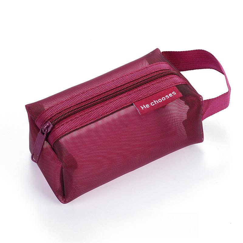 New Minimalist 3D Square Mesh Coin Purse for Women Large Capacity Key Card Holder Transparent Storage Bag